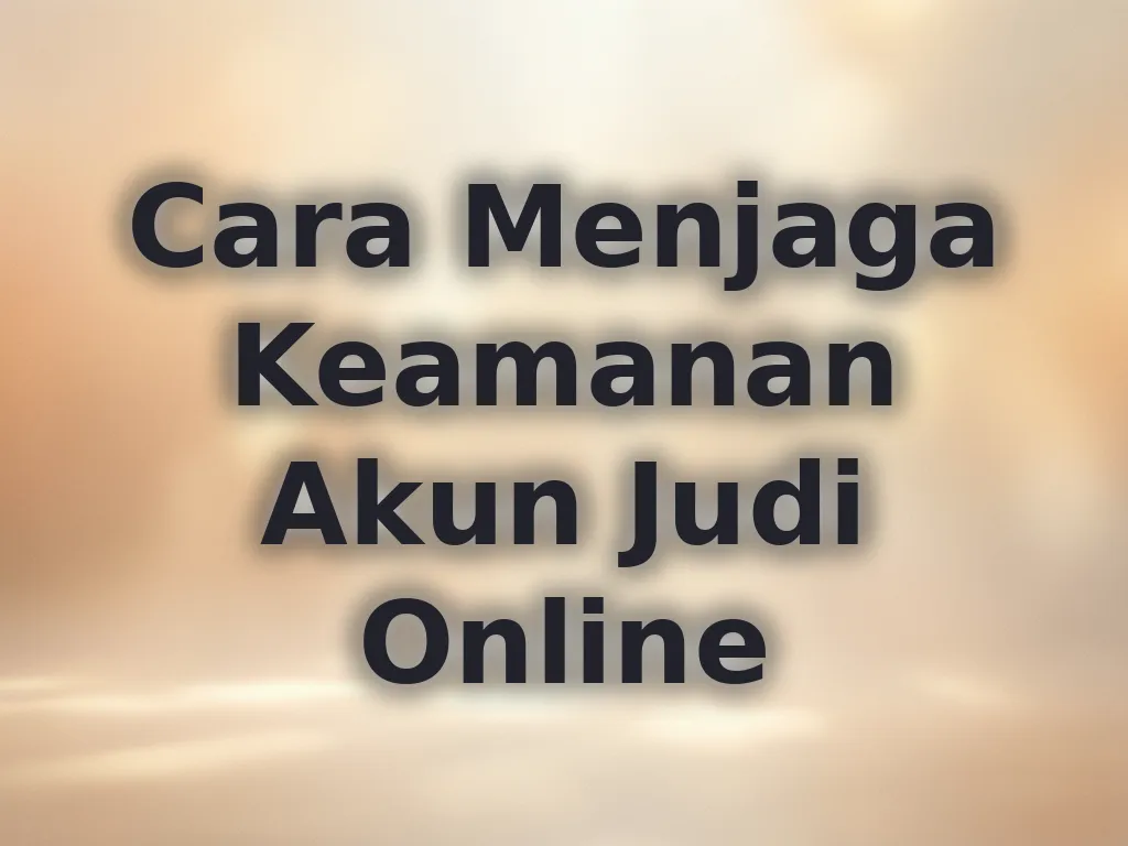 Cara Menjaga Keamanan Akun Judi Online